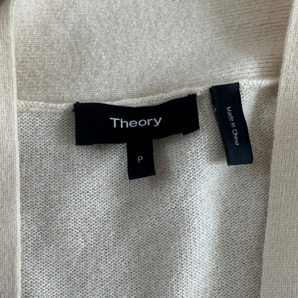 Cashmere Theory Ivory Open-Front Long Knit Cardigan - Picture 3 of 11